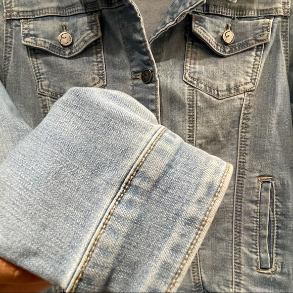 Small Blue Denim Jacket Earl Jeans w front pockets - Picture 5 of 9